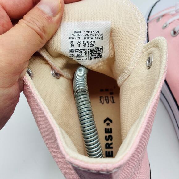 Converse Chuck Taylor Shoes Womens 10 Pink High Top Canvas Lift Platform NIB - Picture 8 of 8